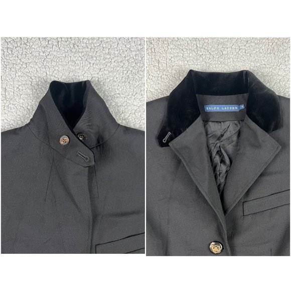 Ralph Lauren Blazer Womens 6 Black SAMPLE Jacket Sport Coat Fox Hunt Riding Work - Picture 2 of 10